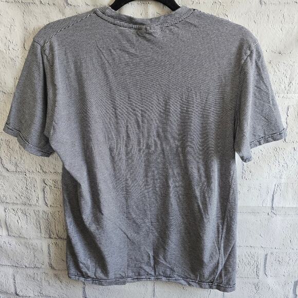 Roma Italia Gray Striped Soft Cotton Tee Medium - Picture 4 of 10